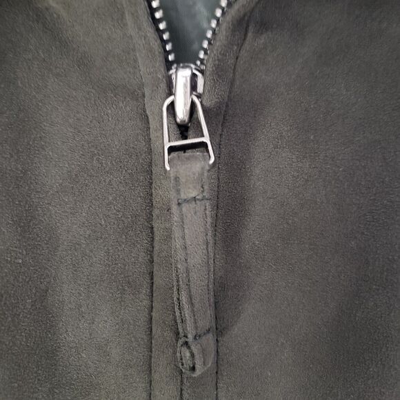 Free Country Mens Jacket Size XL Green Faux Suede Bomber Full Zip Lined Pockets - Picture 6 of 11